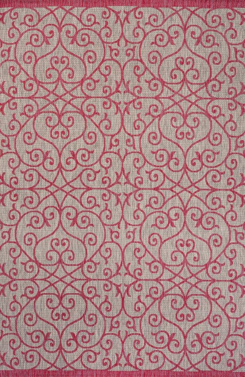 Madrid Vintage Filigree Textured Weave Indoor/Outdoor Area Rug