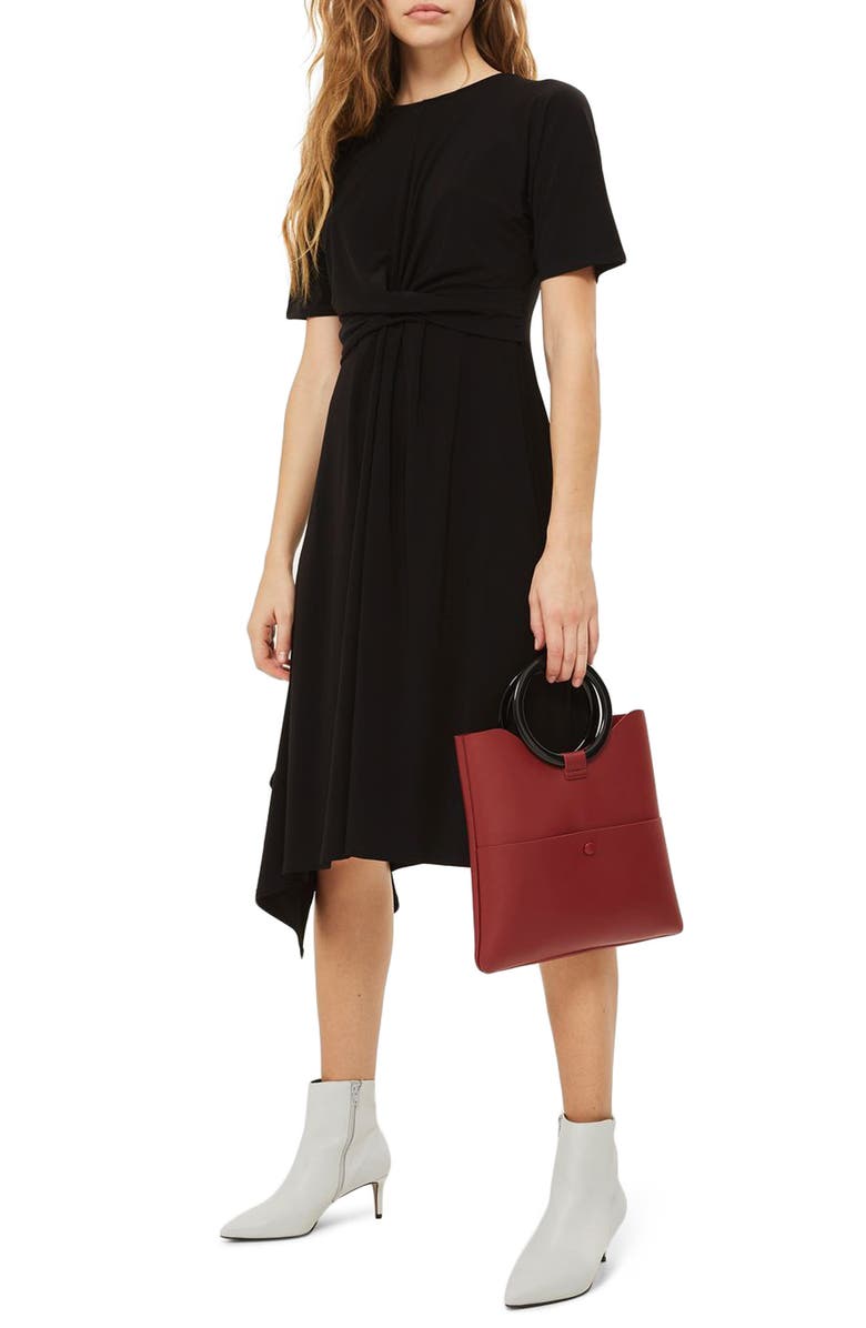Topshop Twist Front Jersey Midi Dress, Main, color,