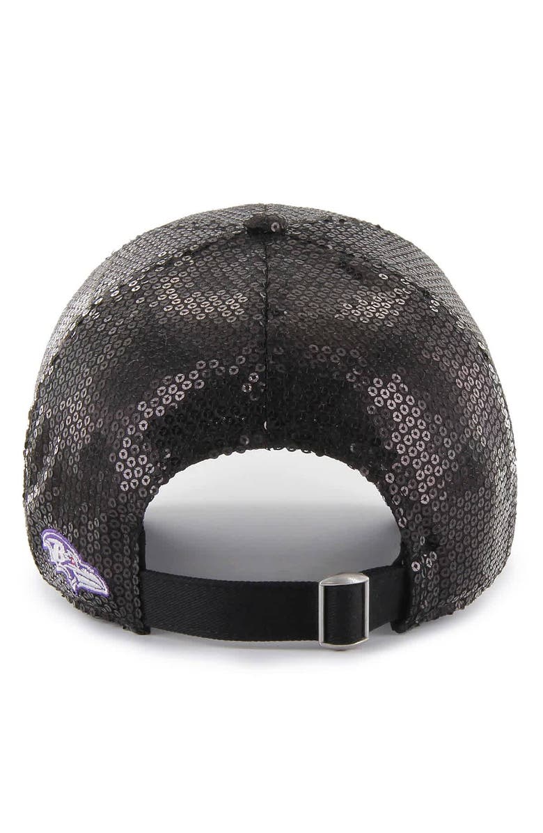 '47 Women's '47  Black Baltimore Ravens Dazzle Clean Up Adjustable Hat, Alternate, color, 