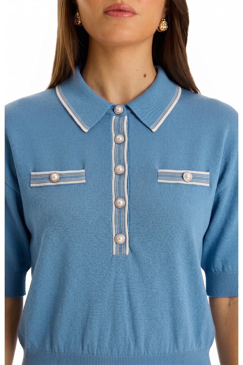 Bobbi Polo Shirt, Alternate, color, Serene Blue