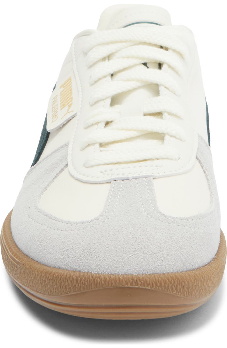 PUMA Palermo Leather Sneaker, Alternate, color, Warm White-Green Terrain