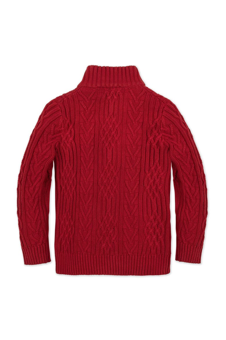 Kids' Organic Mock Neck Cable Sweater, Alternate, color, Red Twist Cable