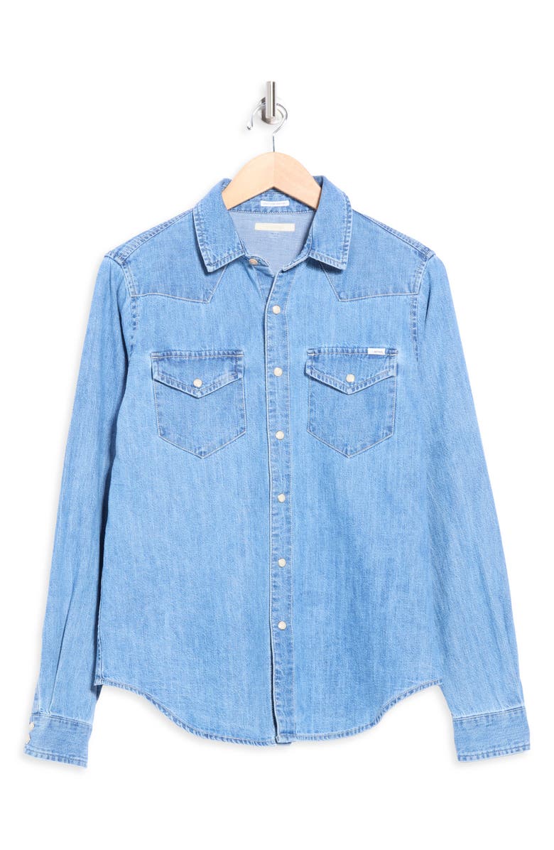 MOTHER All My Exes Embroidered Denim Shirt, Alternate, color, Playing For Keeps