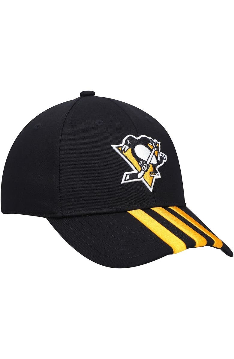 adidas Men's adidas Black Pittsburgh Penguins Locker Room Three Stripe Adjustable Hat, Alternate, color, 