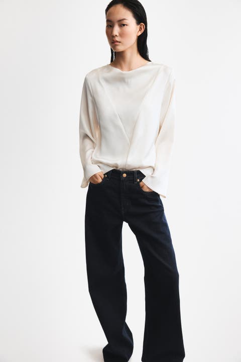 Cowl-neck Satin Blouse