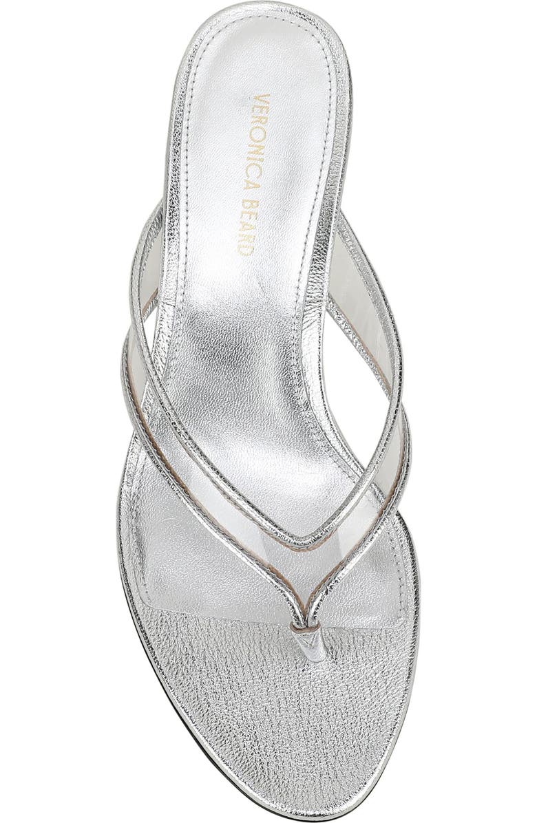 Veronica Beard Clea Wedge Flip Flop, Alternate, color, Clear/ Silver