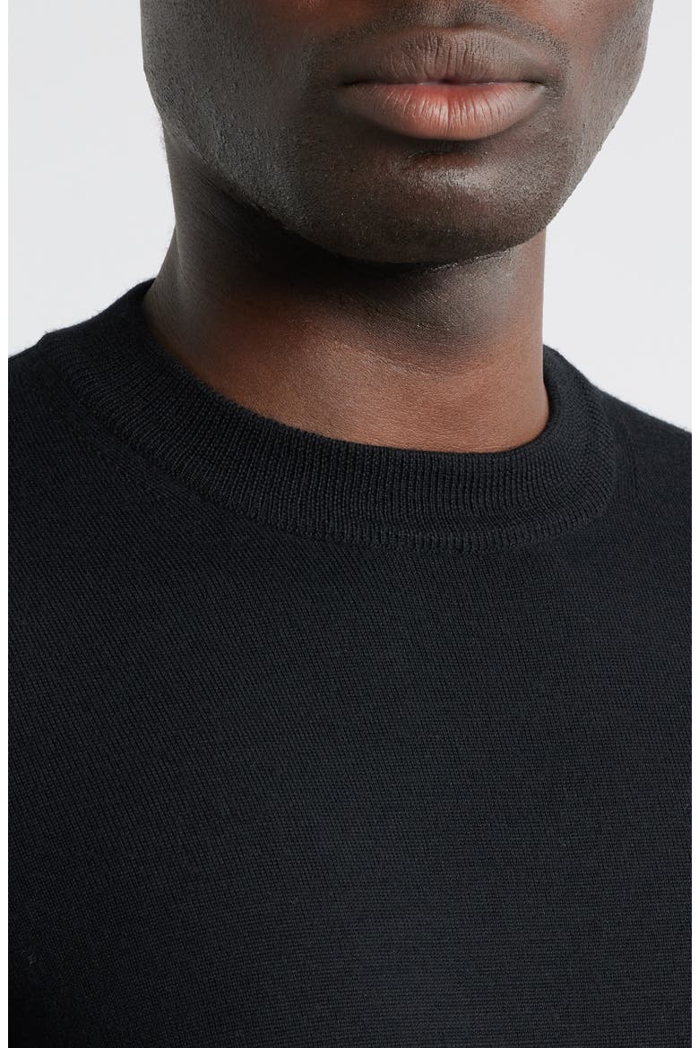 Cashwool® Short Sleeve Crewneck Sweater, Alternate, color, BLACK
