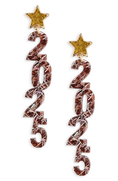 Glitter Resin 2025 Drop Earrings