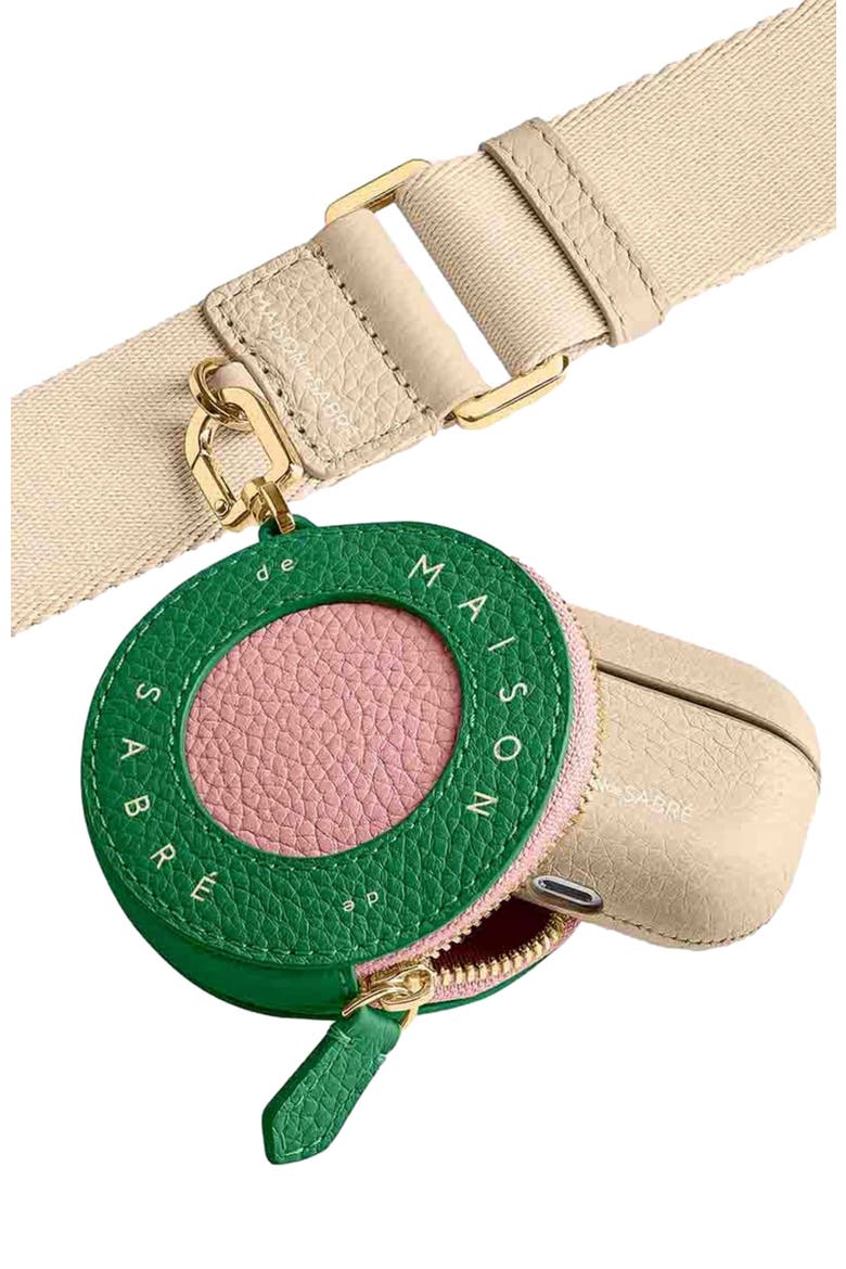 Leather Coin Purse, Alternate, color, Emerald Lily