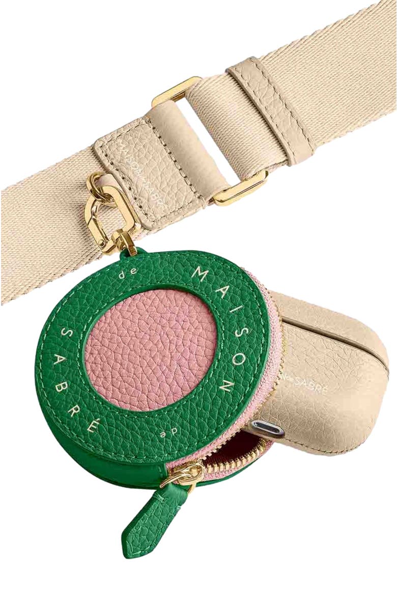 MAISON de SABRÉ Leather Coin Purse, Alternate, color, Emerald Lily