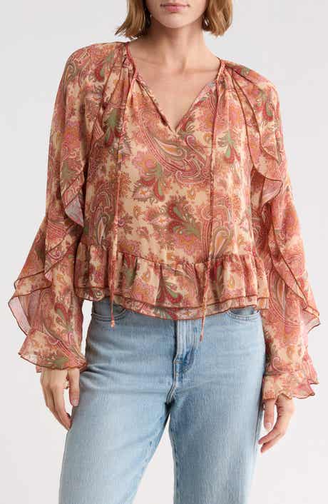 Ruffle Top with Bell Sleeves