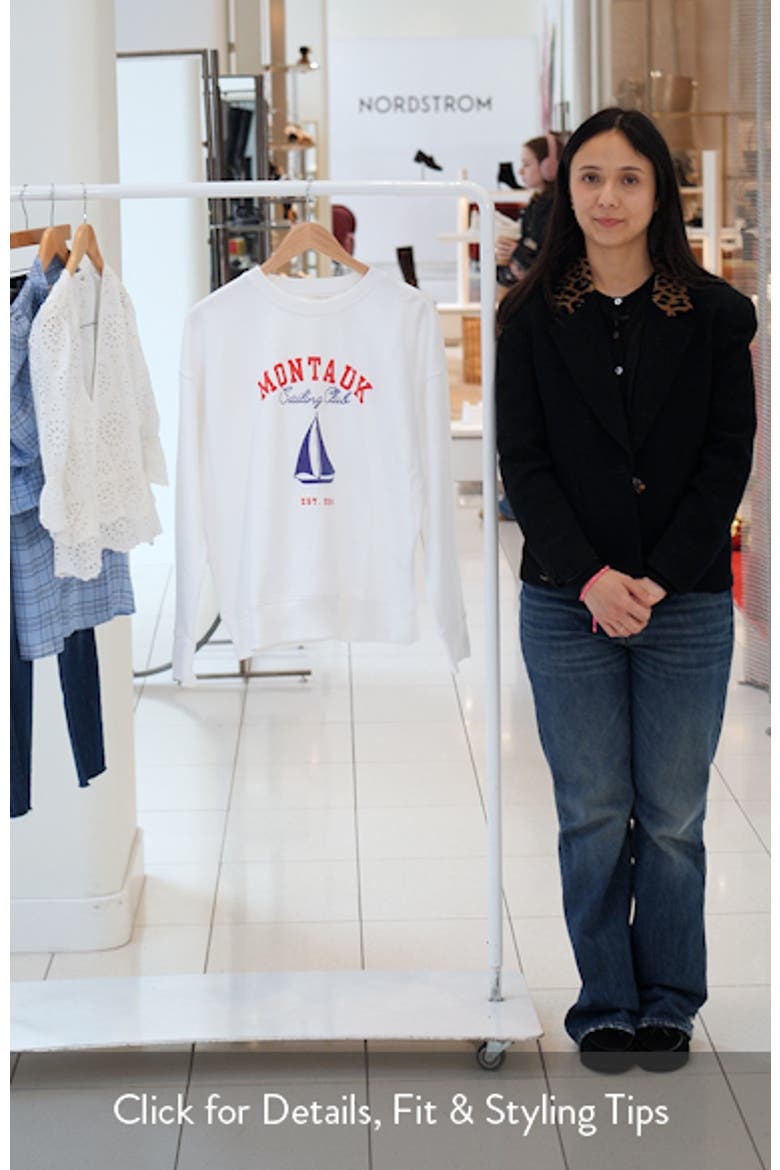 Embroidered Montauk Sailing Graphic Sweatshirt video