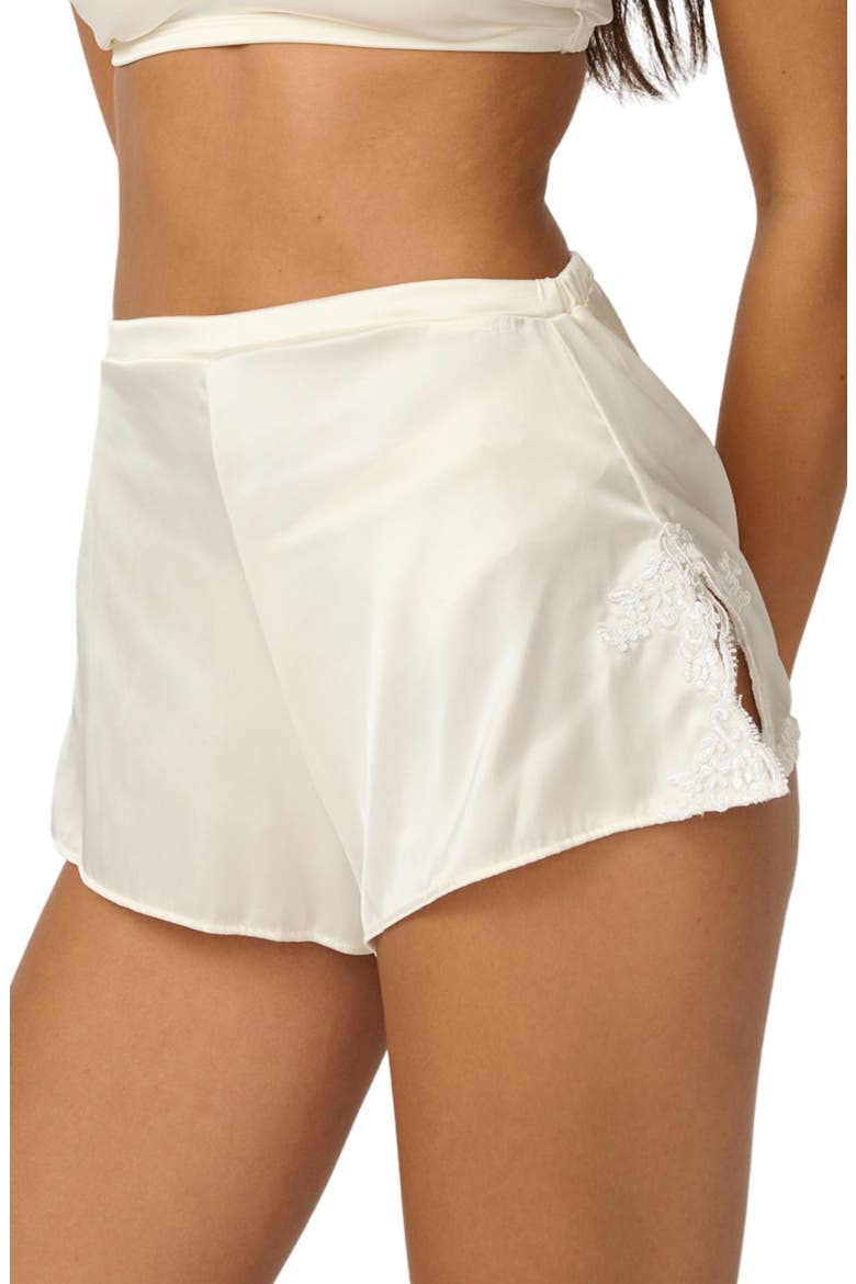Cinderella Lace Trim Satin Tap Shorts, Alternate, color, ANTIQUE