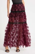 Longchamp Floral Appliqué Maxi Skirt