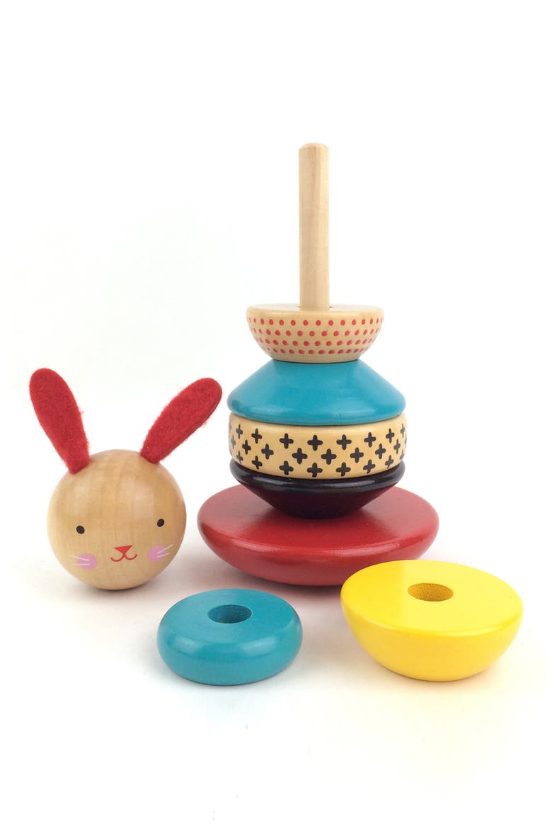 Wood Rabbit Stacking Toy, Alternate, color, MULTI COLOR