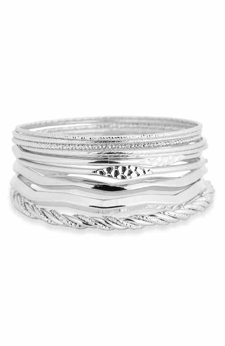10-Piece Textured Bangle Set