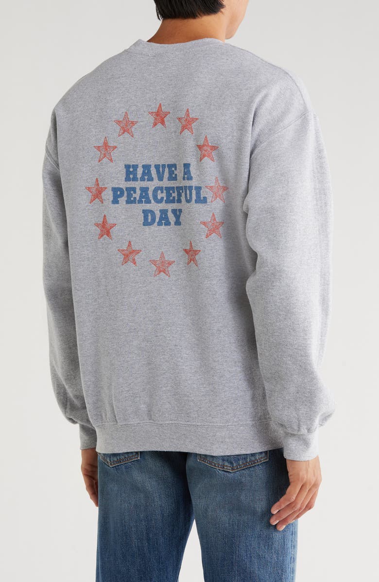 Junk Food Peaceful Graphic Sweatshirt, Alternate, color, Heather Grey