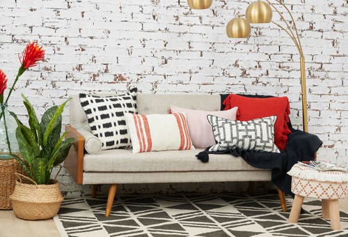 Carol & Frank Crawford Geometric Art Deco Black & White Cotton Decor Throw Pillow In Black