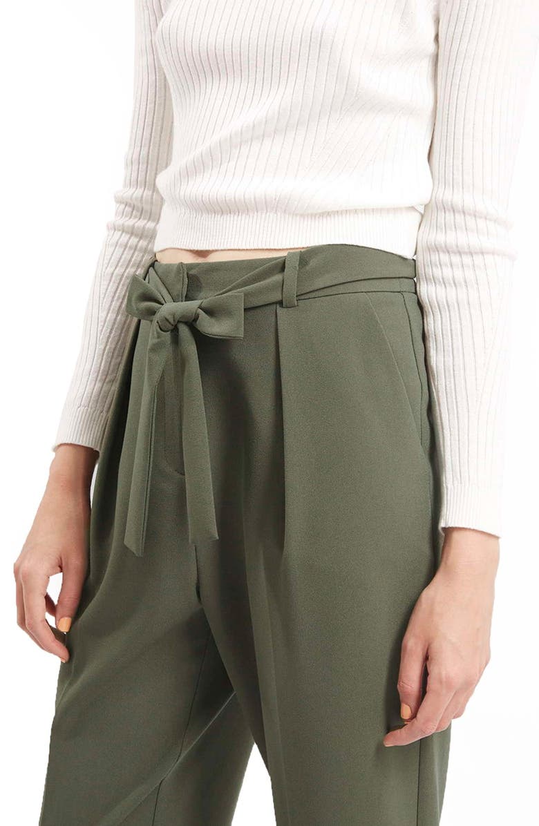 Topshop Crepe Peg Trousers, Alternate, color, 