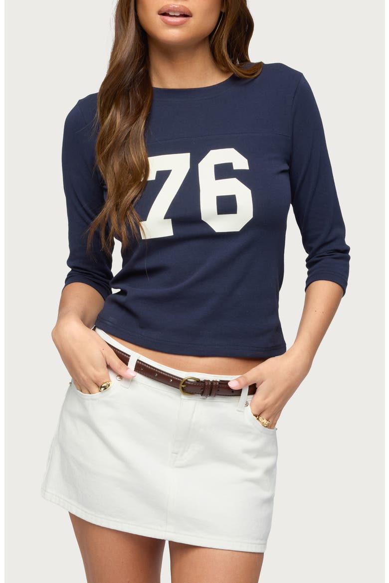 76 Stretch Cotton Graphic T-Shirt, Main, color, NAVY