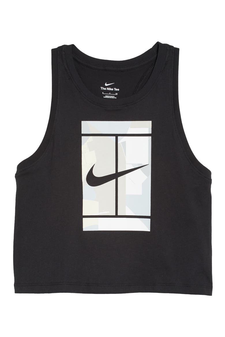 Court Cotton Tank, Alternate, color, BLACK