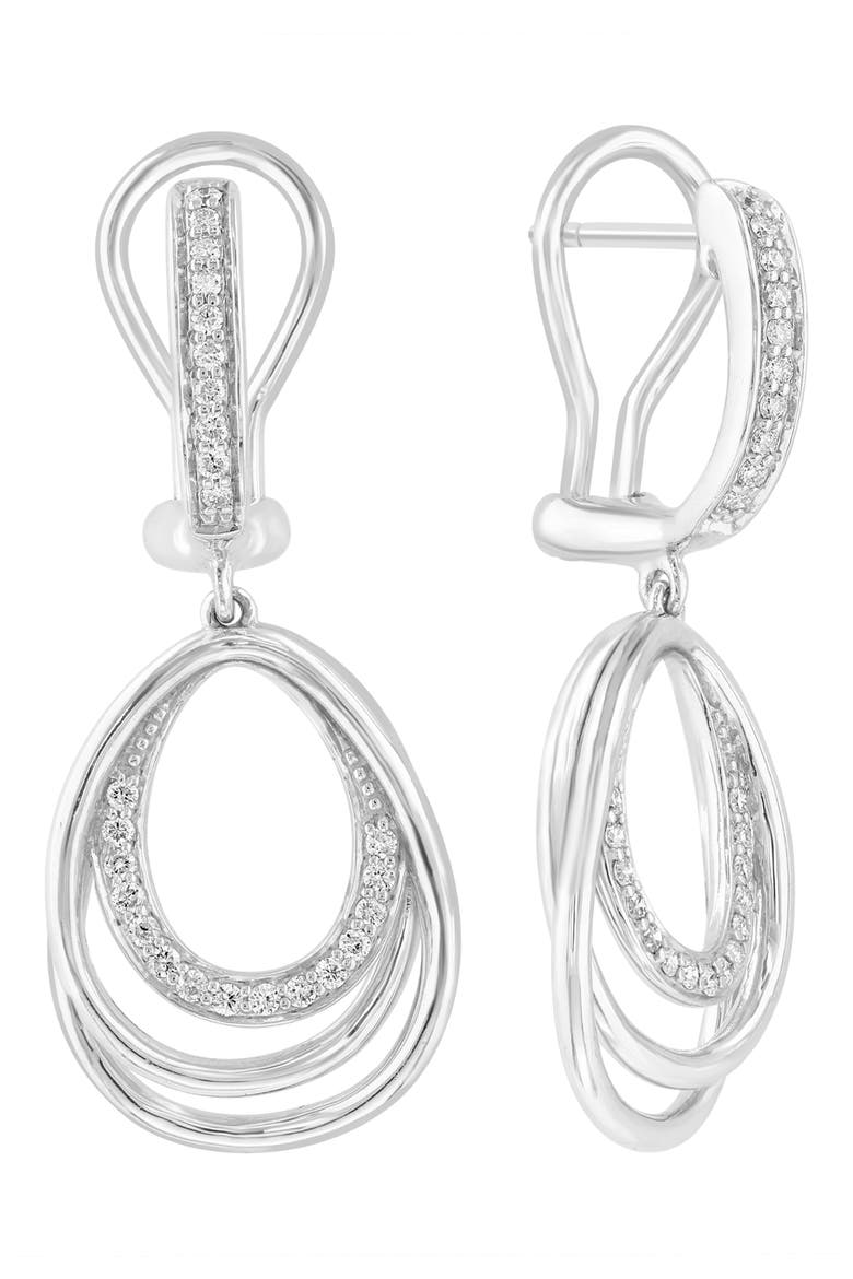 Diamond Drop Earrings, Alternate, color, WHITE GOLD