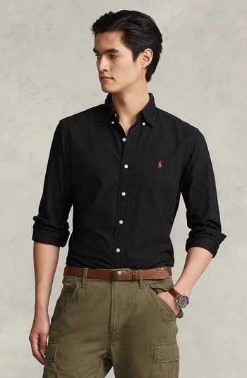 Long Sleeve Cotton Oxford Button-Down Shirt