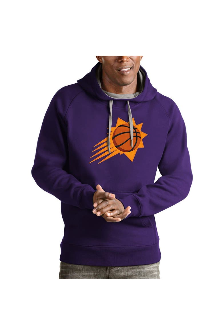 Men's Antigua Purple Phoenix Suns Team Logo Victory Pullover Hoodie, Main, color, Purple