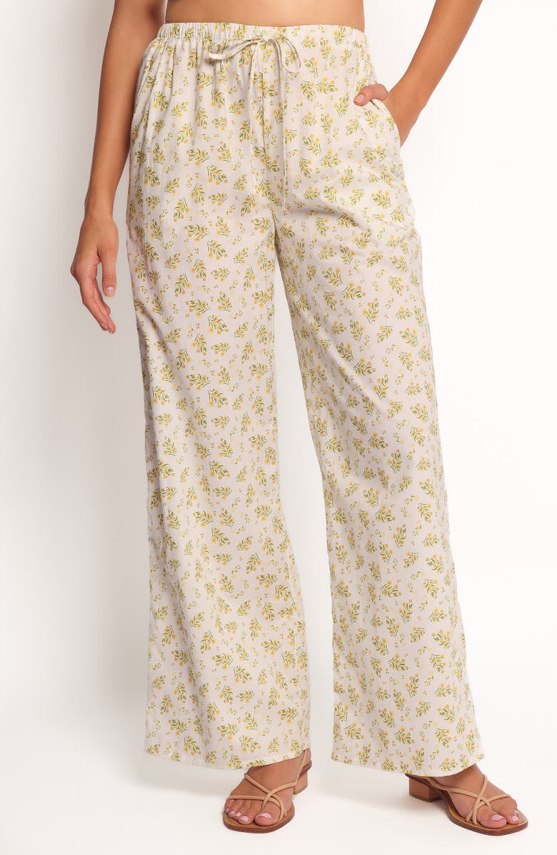 Petal & Pup Ruthie Floral Drawstring Cotton Pants, Main, color, Ditsy Floral