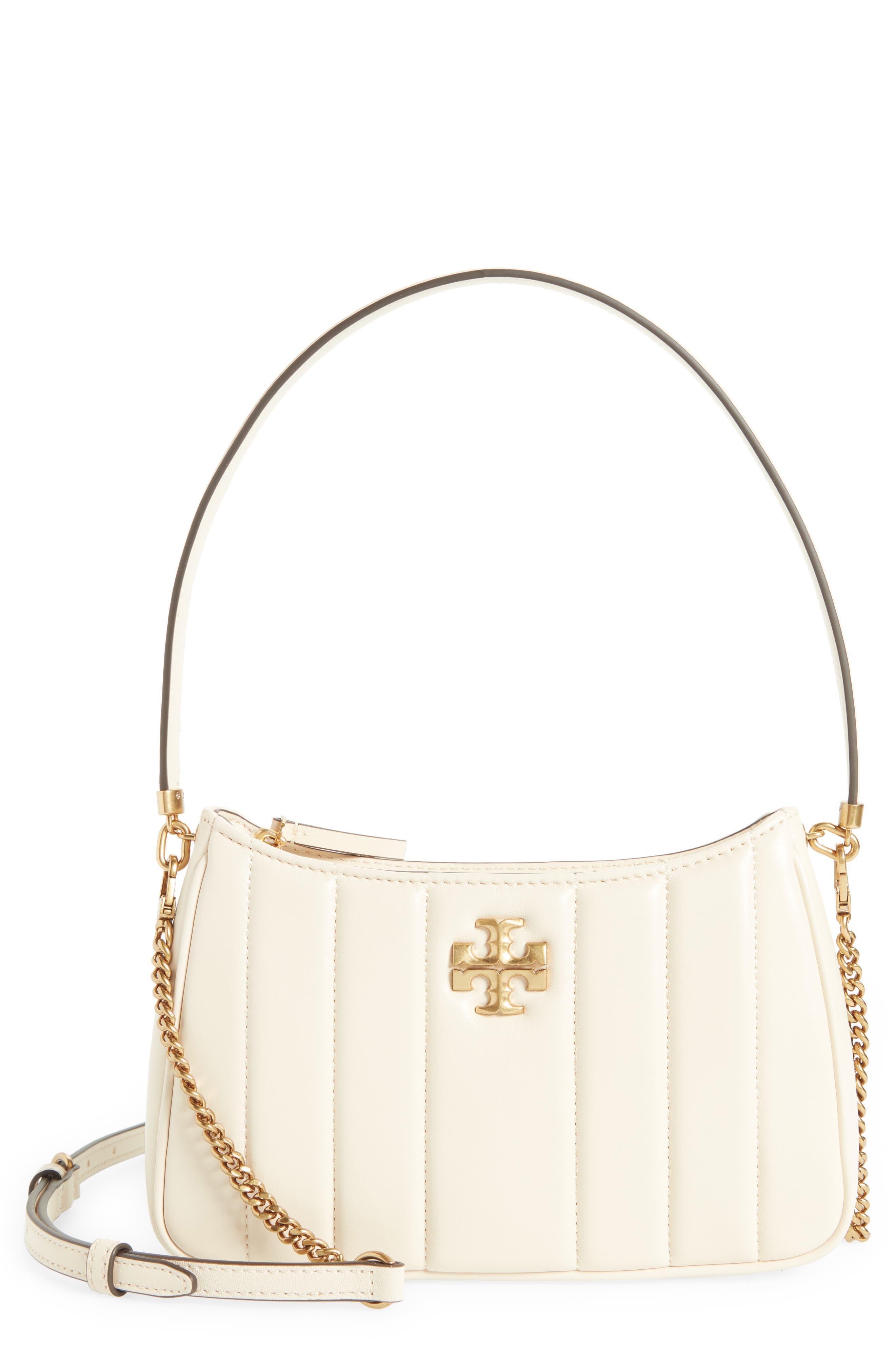 Kira Mini Quilted Leather Satchel, Main, color, BRIE / ROLLED GOLD