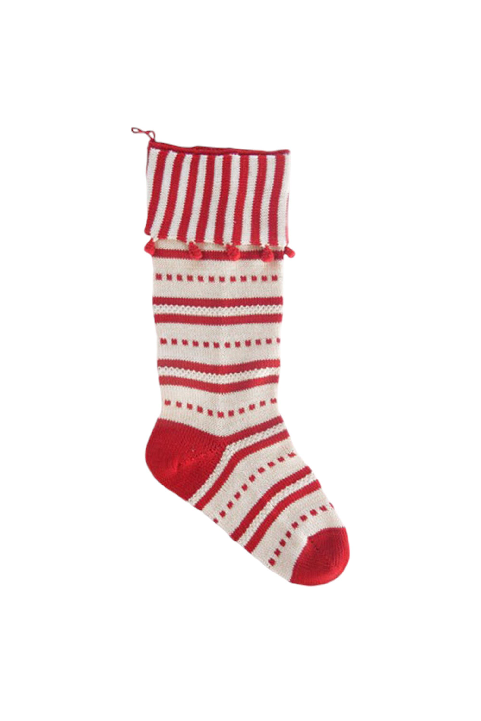 Melange Collection Candy Cuff Stocking in Red 