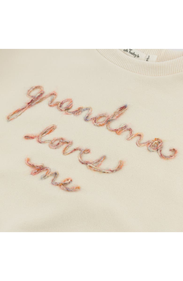 oh baby! Ruffle Slouch Grandma Loves Me Sweatshirt, Alternate, color, Natural