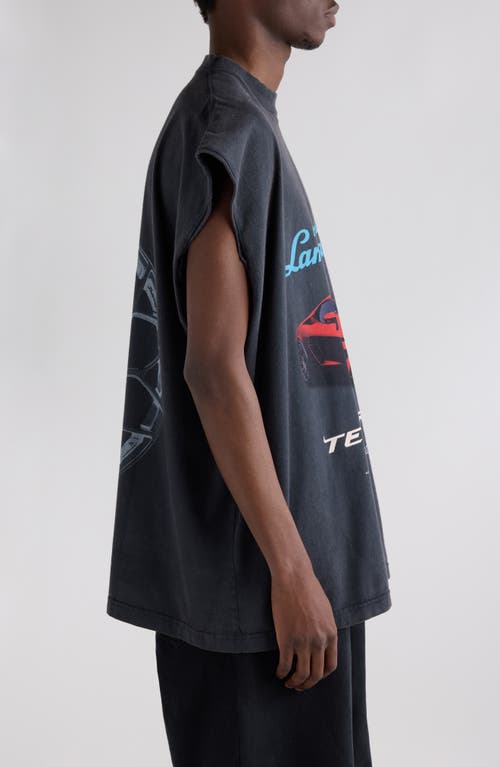 Balenciaga X Automobili Lamborghini Sleeveless Graphic T-shirt In Blue