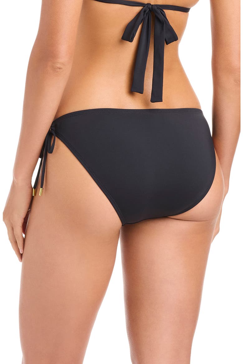 Tie Side Hipster Bikini Bottoms, Alternate, color, BLACK