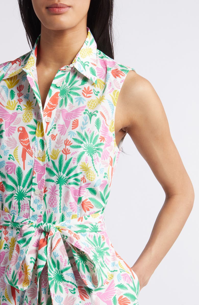 Boden Amy Sleeveless Belted Cotton Shirtdress, Alternate, color, 