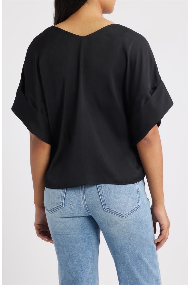 Roll Cuff Dolman Top, Alternate, color, BLACK