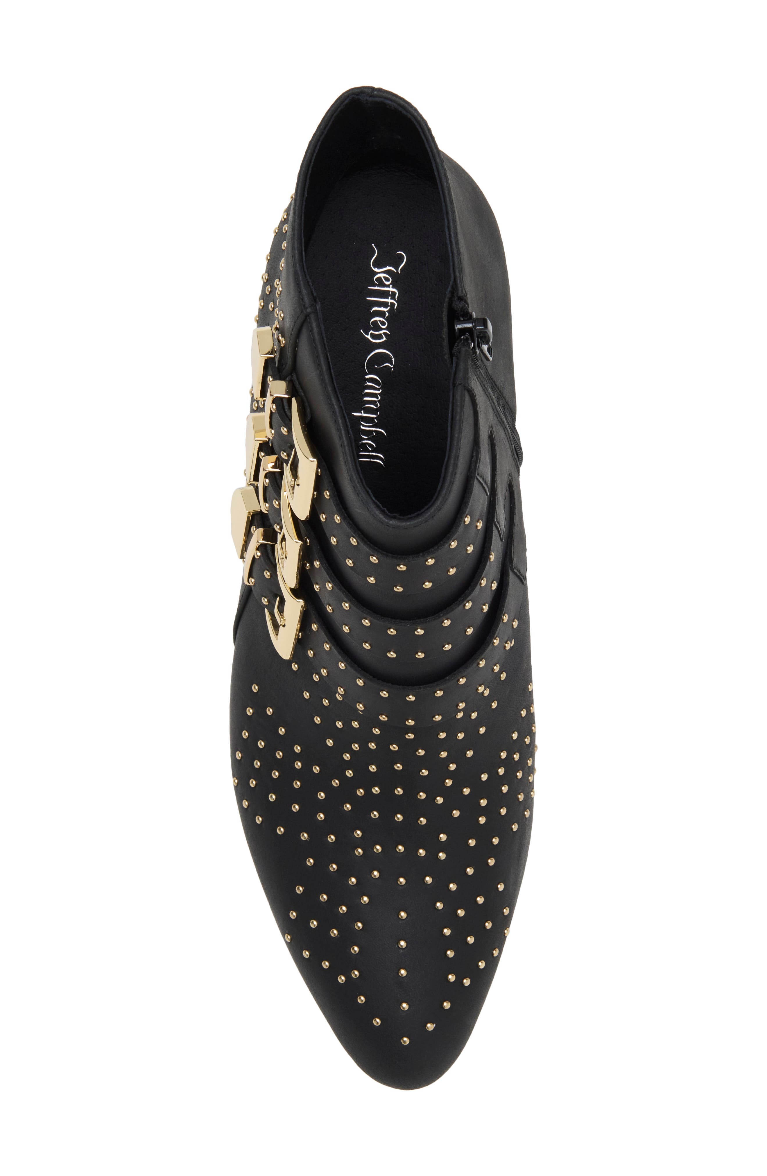 Starburst Leather Bootie, Alternate, color, BLACK GOLD