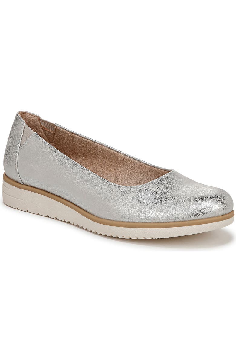 SOUL NATURALIZER Idea Ballet Wedge Slip-On Flat - Wide Width Available, Main, color, Silver
