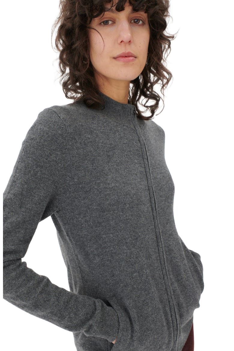 Essential Cashmere Full-Zip Cardigan, Alternate, color, plum kitten