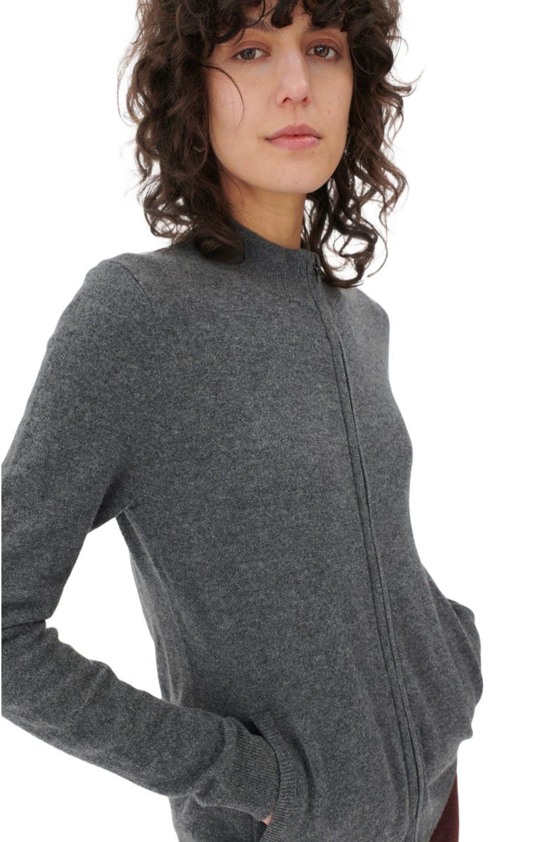 GOBI Mongolian Cashmere Essential Cashmere Full-Zip Cardigan, Alternate, color, Plum Kitten