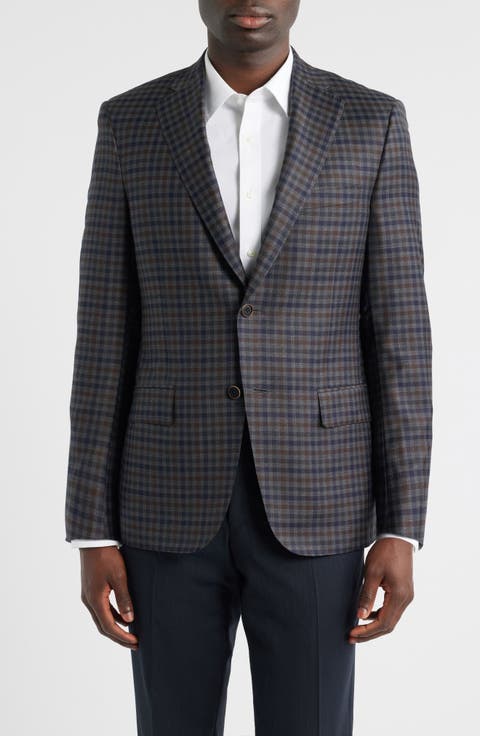 Milano Contemporary Fit Check Super 130s Wool Sport Coat