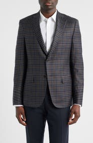 Heritage Gold Milano Regular Fit Check Super 130s Wool Sport Coat