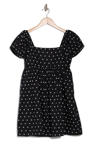 Abound Floral Babydoll Dress In Black- White Olivia Dot