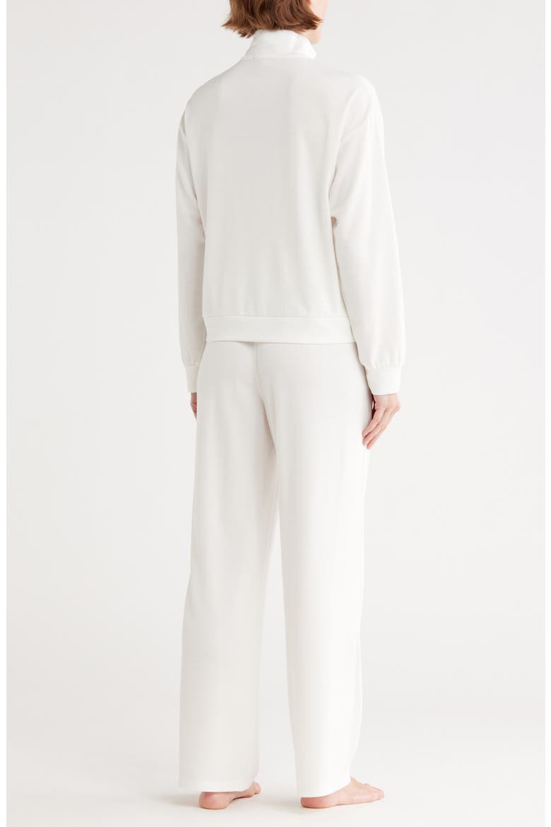 Paxe Scuba Knit Half Zip Pullover & Pants Lounge Set, Alternate, color, GARDENIA