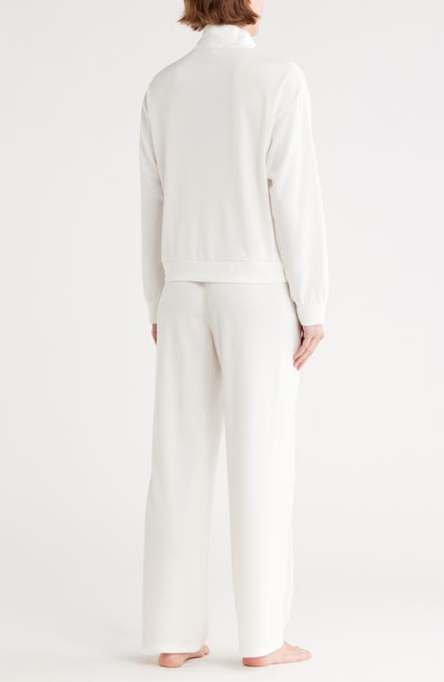 Tart Paxe Scuba Knit Half Zip Pullover & Pants Lounge Set In White