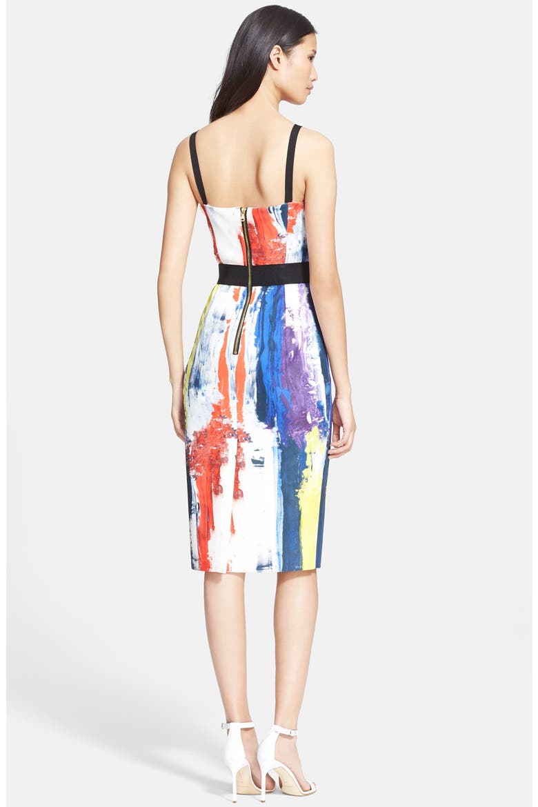 Graffiti Print Bustier Dress, Alternate, color, BLUE MULTI