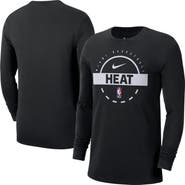 Nike Men's Nike  Black Miami Heat Authentic Long Sleeve Practice T-Shirt
