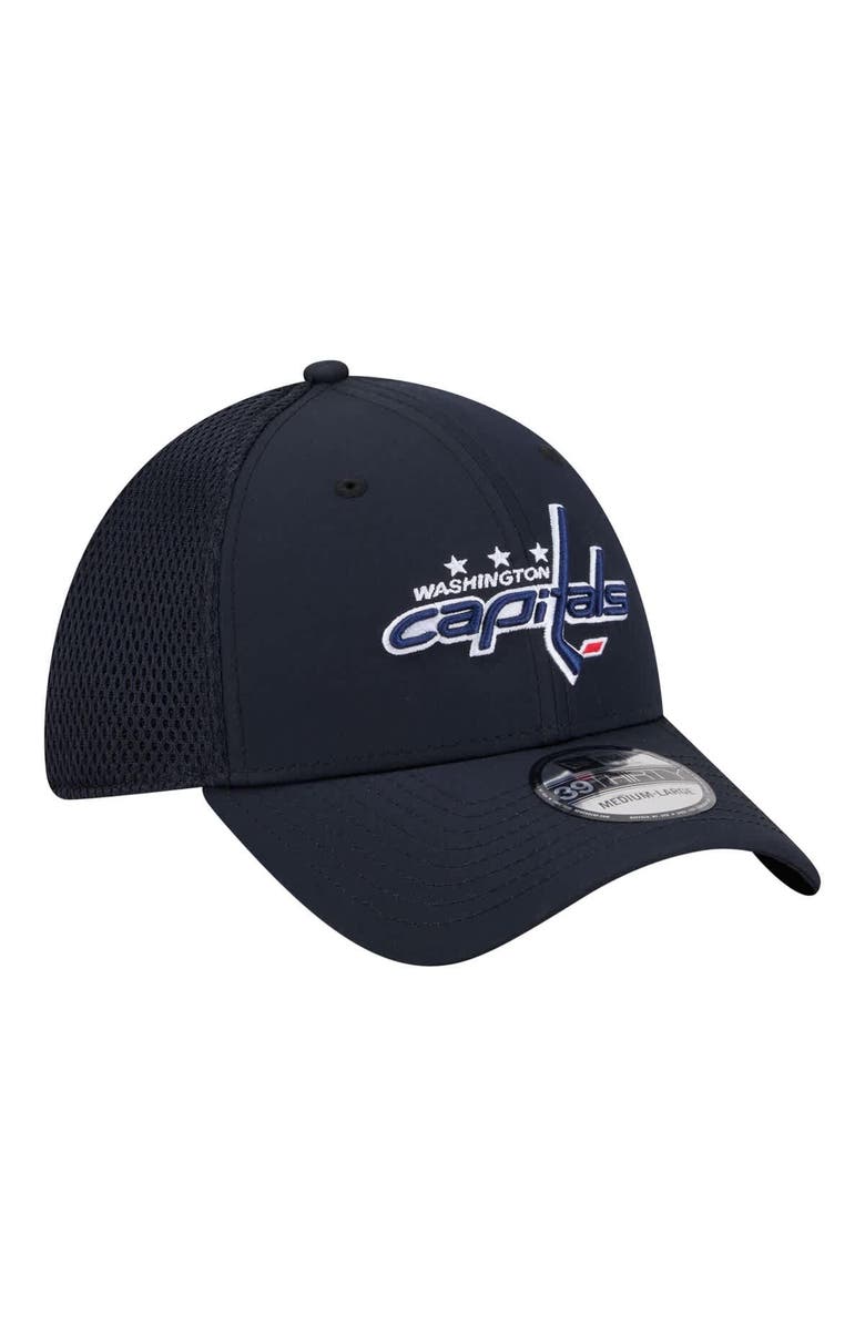 New Era Men's New Era Navy Washington Capitals Logo 39THIRTY Flex Hat, Alternate, color, Navy