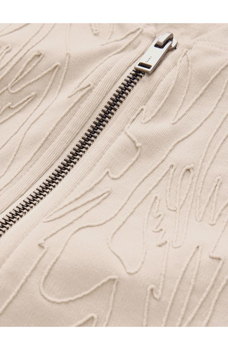 John Varvatos Evie Tonal Embroidered Bomber Jacket, Alternate, color, Sand