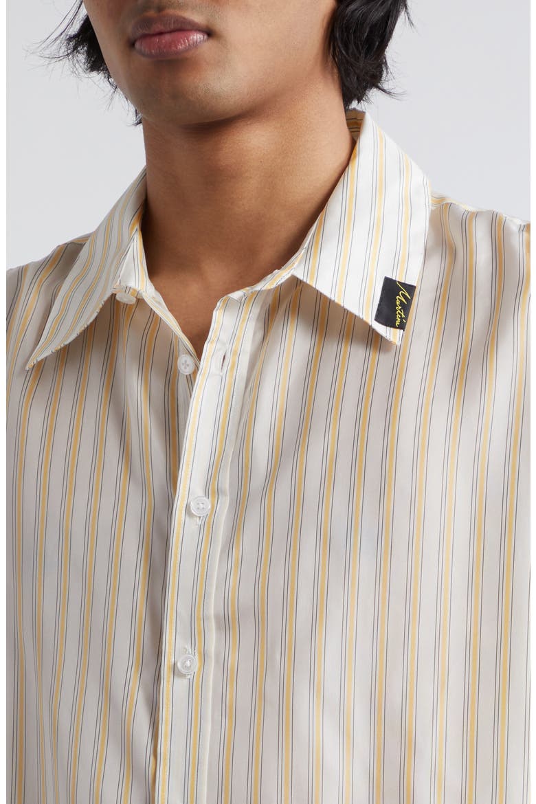 Classic Stripe Button-Up Shirt, Alternate, color, YELLOW/ WHITE STRIPE
